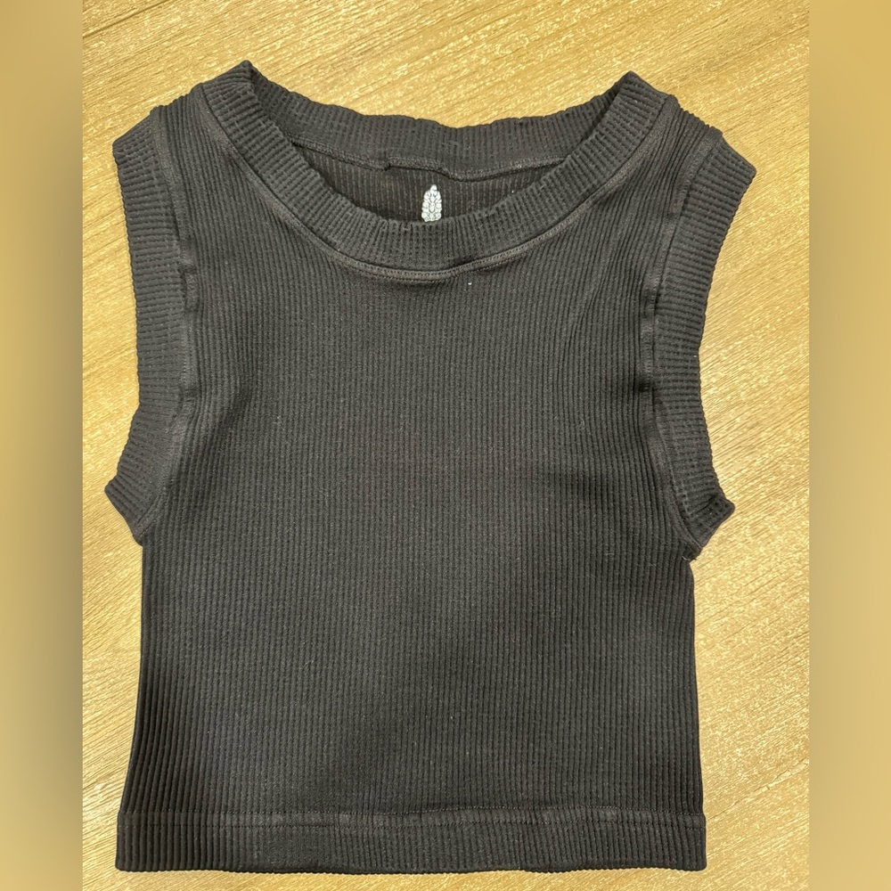 FP Movement by Free People Black Ribbed Tank Top